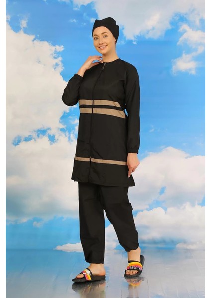 Kadın Tam Tesettür Mayo Siyah