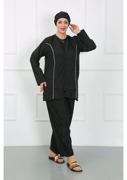 Büyük Beden Tesettür Büyük Mayo Siyah