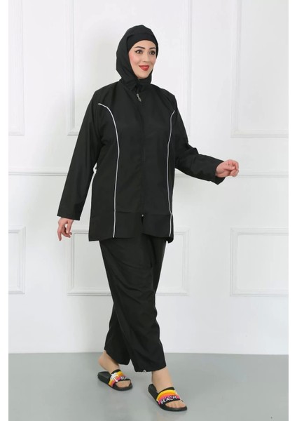Büyük Beden Tesettür Büyük Mayo Siyah