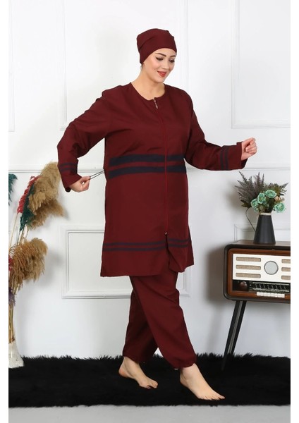 Büyük Beden Tesettür Mayo 7XL-8XL-9XL-10XL Bordo