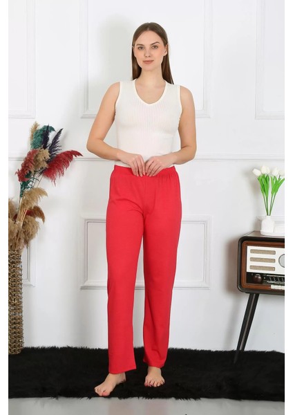 Kadın Pamuk Penye Tek Alt Pijama Mercan