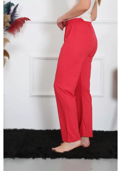 Kadın Pamuk Penye Tek Alt Pijama Mercan modelleri