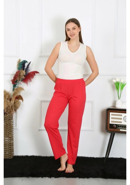 Kadın Pamuk Penye Tek Alt Pijama Mercan fırsatları