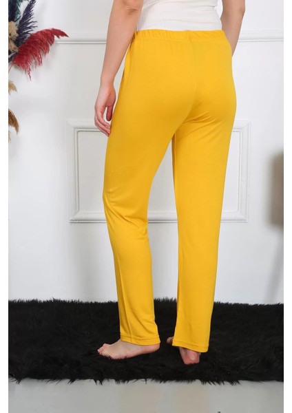 Kadın Pamuk Penye Tek Alt Pijama Sarı indirimleri