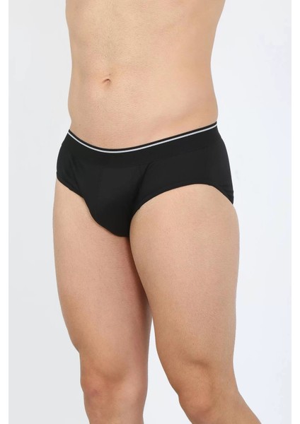 Erkek Pamuk Likralı Slip Siyah
