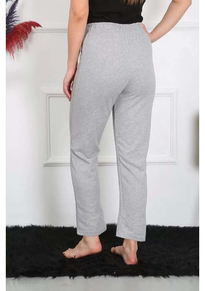 Kadın Pamuk Cepli 3 Iplik Alt Eşofman Gri fırsatları