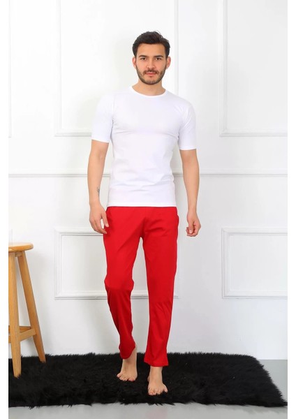 Erkek Pamuk Kırmızı Tek Alt Pijama