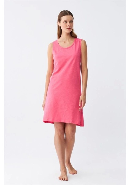 Kadın Kalın Askılı Penye Gecelik Fuşya fiyatları