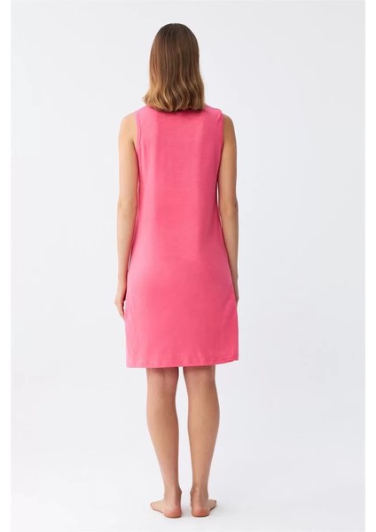 Kadın Kalın Askılı Penye Gecelik Fuşya fırsatları