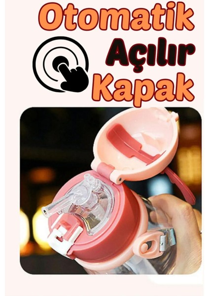 Pembe Çocuk Suluğu 500ML Pipetli Kayışlı Damlatmaz Su Matara fırsatları