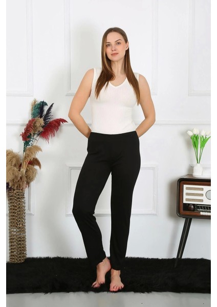 Kadın Pamuk Penye Tek Alt Pijama Siyah indirimleri