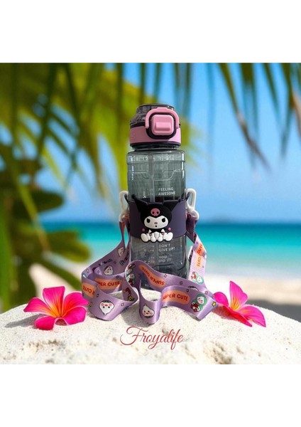 Renkli Kuromi Figürlü Pipetli 800 ml Spor ve Okul Suluğu fiyatları