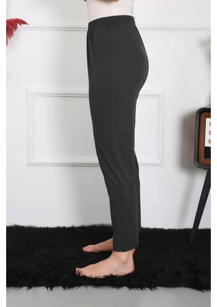 Kadın Pamuk Penye Tek Alt Pijama Füme fırsatları