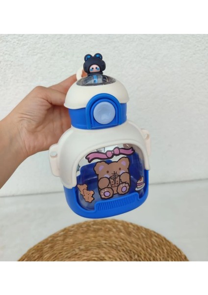 700 ml Mavi Okul Matara Seti, Sticker Hediyeli, Şık ve Dayanıklı Tasarım