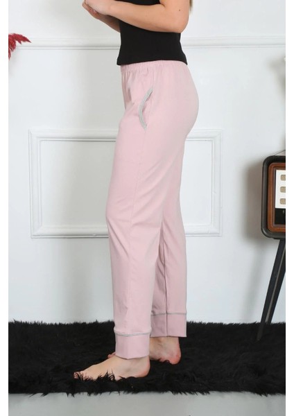 Kadın Pamuk Penye Cepli Tek Alt Pijama Pudra fiyatları