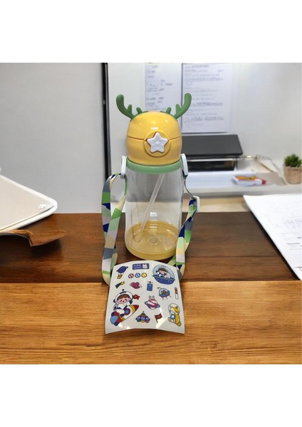 Renkli 500ML Geyik Figürlü Çocuk Suluğu, Pipetli, Kayışlı, Bpa Içermeyen fiyatları