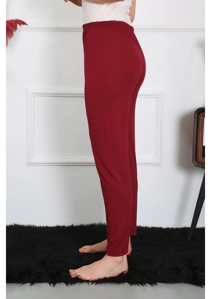 Kadın Pamuk Penye Tek Alt Pijama Bordo modelleri
