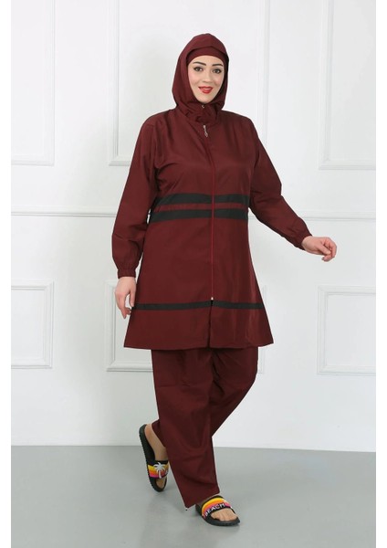 Büyük Beden Tesettür Mayo Bordo indirimleri