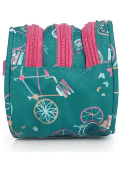 Yeşil Üç Gözlü Renkli Kalem Çantası Öğrenci Okul Kalemliği fiyatları