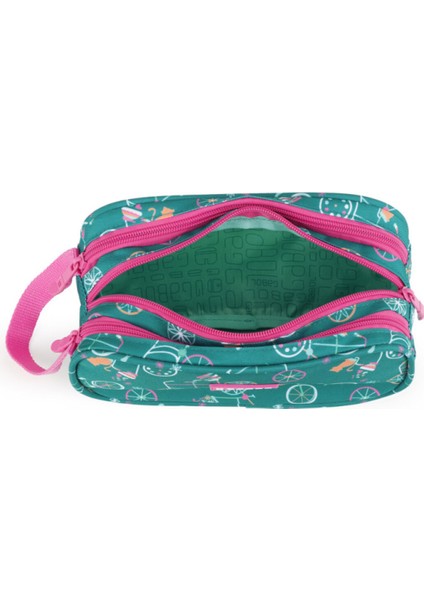 Yeşil Üç Gözlü Renkli Kalem Çantası Öğrenci Okul Kalemliği fırsatları