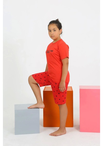Kız Çocuk Şortlu Kısa Kol Penye Pijama Takım fırsatları