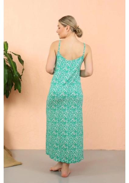 Kadın Ip Askılı Yırtmaçlı Uzun Yeşil Gecelik fırsatları