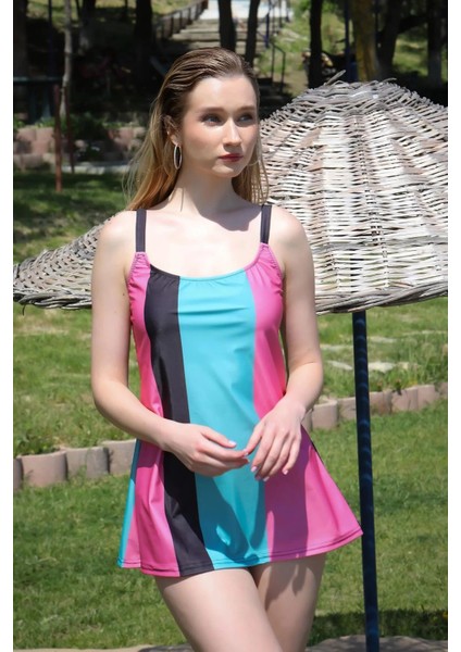 Kadın Şortlu Tankini Elbise Mayo Pembe modelleri