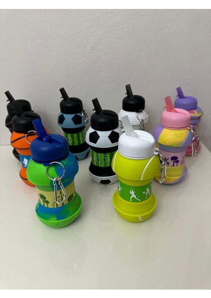 Katlanabilir 550ML Siyah Matara, Sızdırmaz ve Hafif, Okul, Ofis, Kamp, Seyahat Için Ideal modelleri