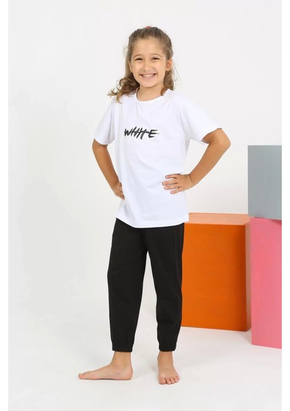 Kız Çocuk Kısa Kol Beyaz Penye Pijama Takım fırsatları