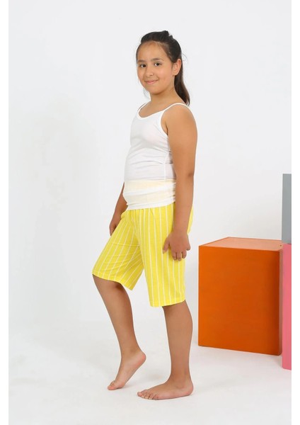 Kız Çocuk Ip Askılı Şortlu Penye Beyaz Pijama Takım fiyatları