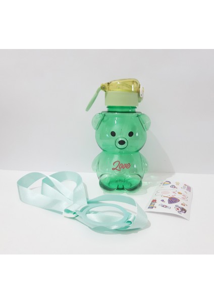 Yeşil 750 ml Ayıcık Figürlü Içme Suyu Şişesi, Okul ve Günlük Kullanım Için fiyatları