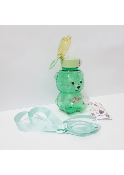 Yeşil 750 ml Ayıcık Figürlü Içme Suyu Şişesi, Okul ve Günlük Kullanım Için modelleri