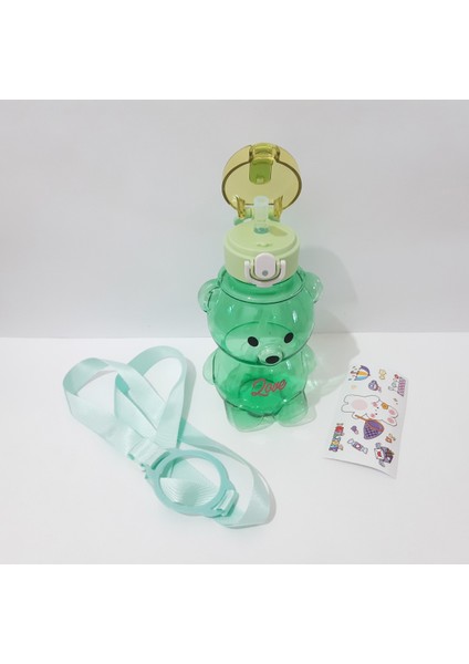 Yeşil 750 ml Ayıcık Figürlü Içme Suyu Şişesi, Okul ve Günlük Kullanım Için fırsatları