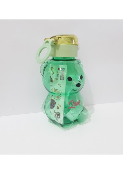 Yeşil 750 ml Ayıcık Figürlü Içme Suyu Şişesi, Okul ve Günlük Kullanım Için indirimleri