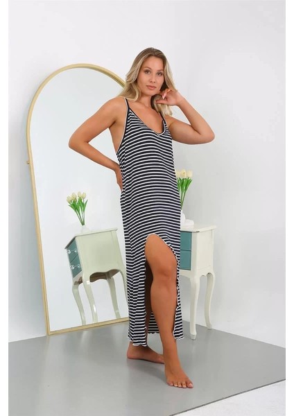 Kadın Büyük Beden Ip Askılı Pamuklu Uzun Gecelik fırsatları