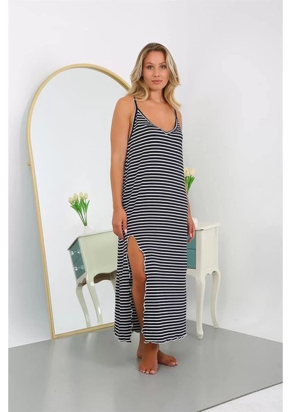 Kadın Büyük Beden Ip Askılı Pamuklu Uzun Gecelik indirimleri