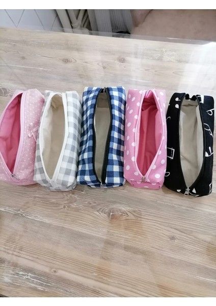 Şık Pembe Fiyonklu Yıkanabilir Fermuarlı Kalemlik 21X8 cm modelleri