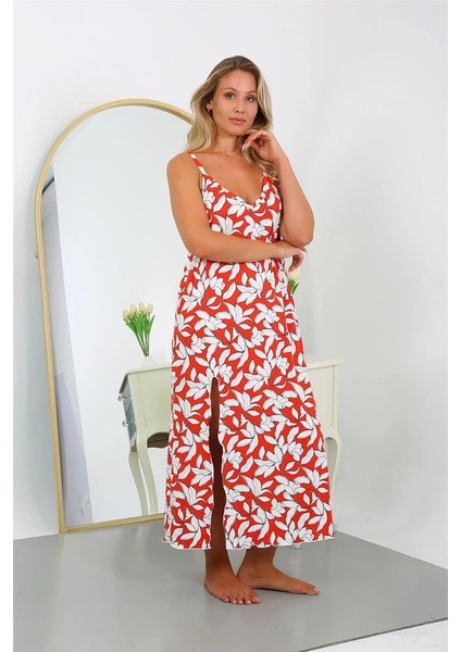 Kadın Büyük Beden Ip Askılı Pamuklu Uzun Gecelik fırsatları