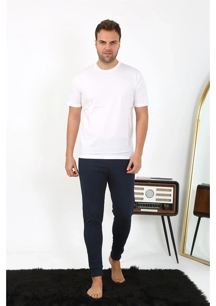 Erkek Pamuk Tek Alt Pijama Lacivert indirimleri