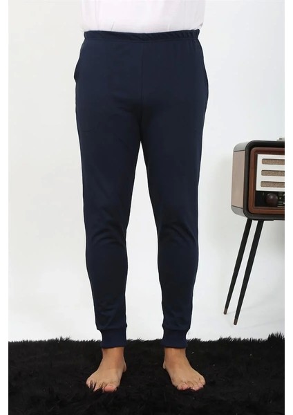 Erkek Pamuk Tek Alt Pijama Lacivert