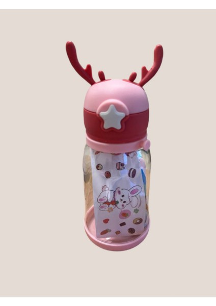 Renkli Geyikli Çocuk Suluğu 500ML Su Matara Taşıma Kayışlı