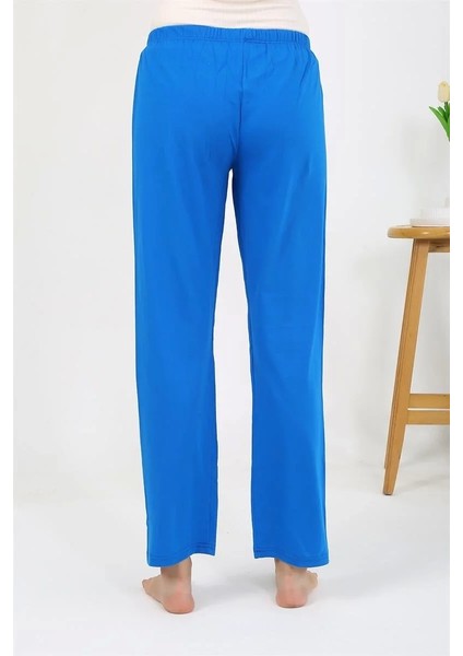 Kadın Penye Düz Tek Alt Pijama Mavi indirimleri