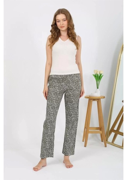 Kadın Penye Desenli Tek Alt Pijama Haki fiyatları