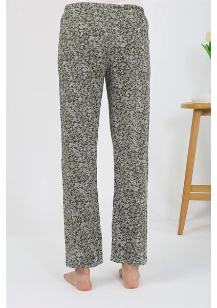 Kadın Penye Desenli Tek Alt Pijama Haki indirimleri