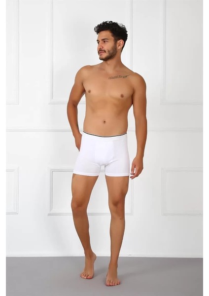 Erkek Büyük Beden Pamuklu Likralı Boxer Beyaz fiyatları