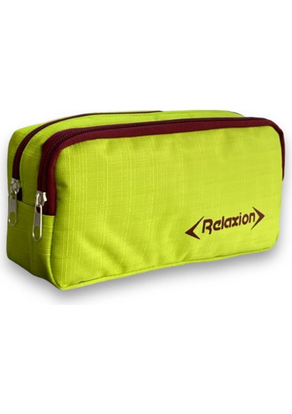 Yıkanabilir Çift Bölmeli Imperteks Kumaş Kalem Kutusu Yeşil