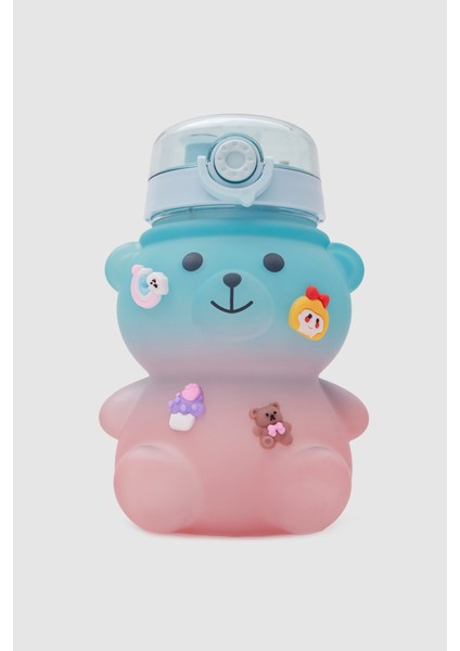 1300ML Çocuk Suluğu, Ayıcıklı, Bpa Içermeyen, Okul ve Taşıma Kayışlı, Turkuaz