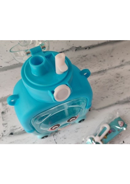 Mavi Kare Ayıcık Model 1000 ml Kapaklı Su Şişesi, Bpa Free Okul Suluk fiyatları