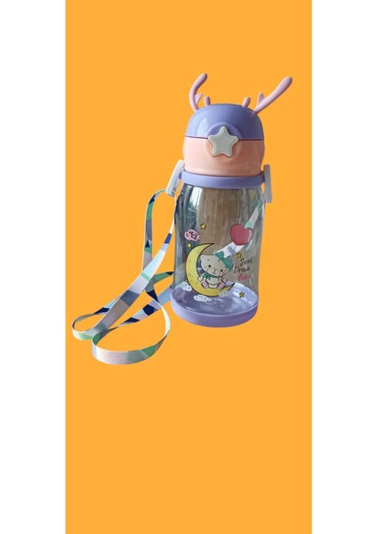 Mavi Çocuk Su Şişesi, Pipetli ve Kayışlı, 600 Ml, Sağlıklı ve Hafif Tasarım fiyatları