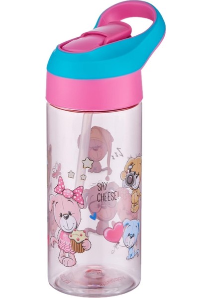 Pembe Çocuk 2'li 500ML Tritan Su Matara Seti, Kalın Pipetli, Sağlıklı ve Şık fiyatları